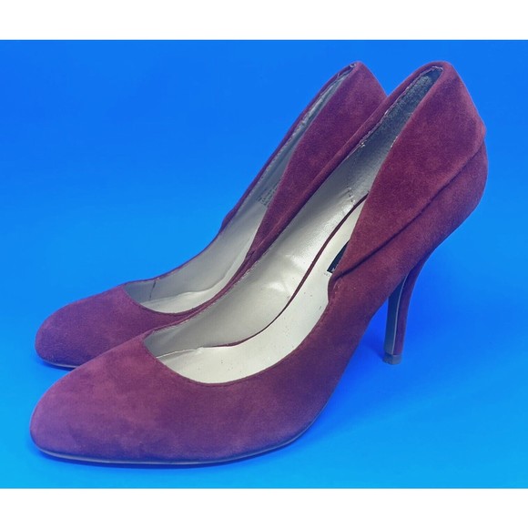 Steven By Steve Madden Distnt Red Rose Suede Pointy Pumps Heels‎ Size 8M - Picture 1 of 9